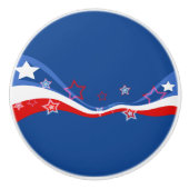 Amerikaanse vlag modern patriottisch ontwerp keramische knop (Voorkant)