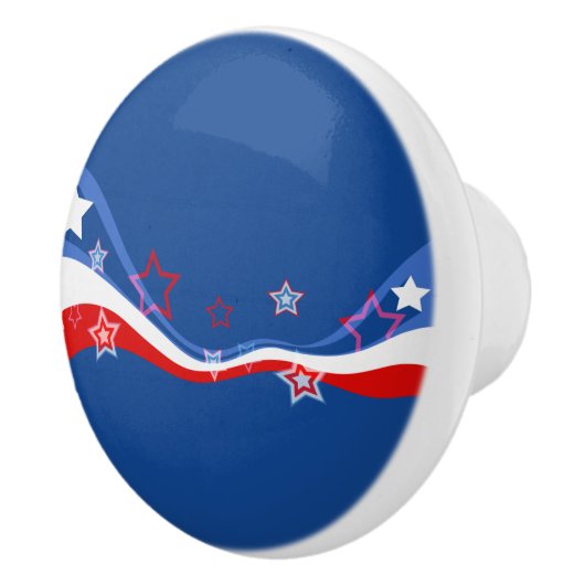 Amerikaanse vlag modern patriottisch ontwerp keramische knop (Rechts)