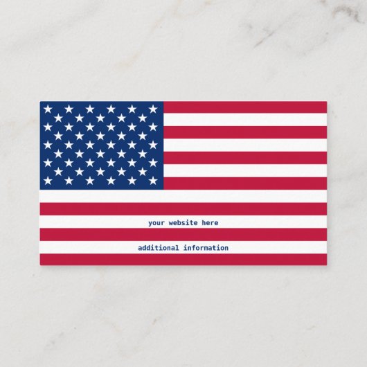 Amerikaanse vlag Modern Professional Patriotic Visitekaartje (Achterkant)