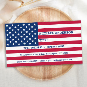Amerikaanse vlag Modern Professional Patriotic Visitekaartje