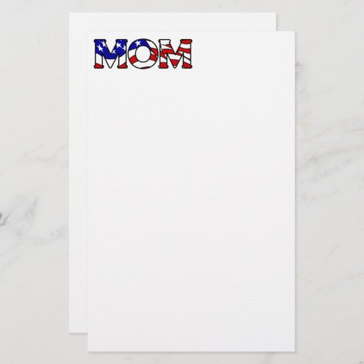 Amerikaanse vlag moeder briefpapier (Voorkant / Achterkant)