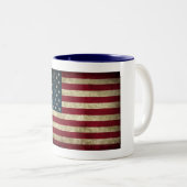 Amerikaanse vlag-Mok Tweekleurige Koffiemok (Voorkant rechts)
