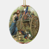 Amerikaanse vlag Molly Pitcher Cannon Keramisch Ornament (Rechts)