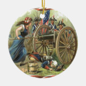 Amerikaanse vlag Molly Pitcher Cannon Keramisch Ornament (Voorkant)