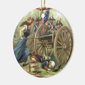 Amerikaanse vlag Molly Pitcher Cannon Keramisch Ornament (Links)