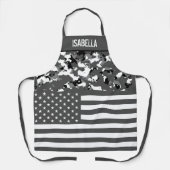 Amerikaanse vlag - Monochrome Camo Custom Schort (Voorkant)