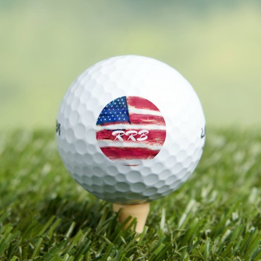 Amerikaanse vlag monogram golfballen (Insitu Shirt)