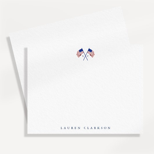 Amerikaanse Vlag Monogram Minimalistische Patriott Kaart