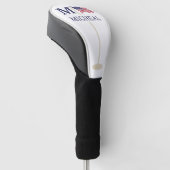 Amerikaanse Vlag Monogram Naam Golfheadcover (Schuin)