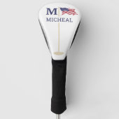 Amerikaanse Vlag Monogram Naam Golfheadcover (Voorkant)