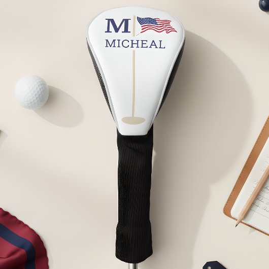 Amerikaanse Vlag Monogram Naam Golfheadcover