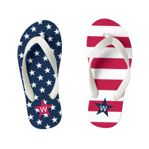Amerikaanse vlag monogram sterren strepen Teenslip Kinder Teenslippers