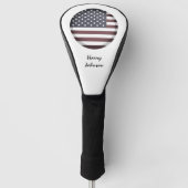 Amerikaanse vlag & Monogrammed Golf Clubs Hoesjes  Golfheadcover (Voorkant)