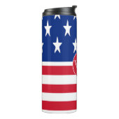 Amerikaanse vlag Monogrammed Thermosbeker (Gedraaid links)