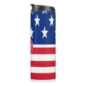 Amerikaanse vlag Monogrammed Thermosbeker (Geroteerd rechts)