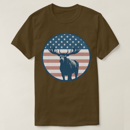 Amerikaanse vlag Moose 2 T-shirt (Design voorkant)