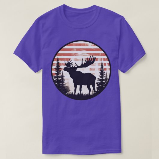 Amerikaanse vlag Moose 3 T-shirt (Design voorkant)