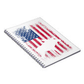 Amerikaanse vlag Moose Animals  op 4 juli Fa Notitieboek (Rechterzijde)