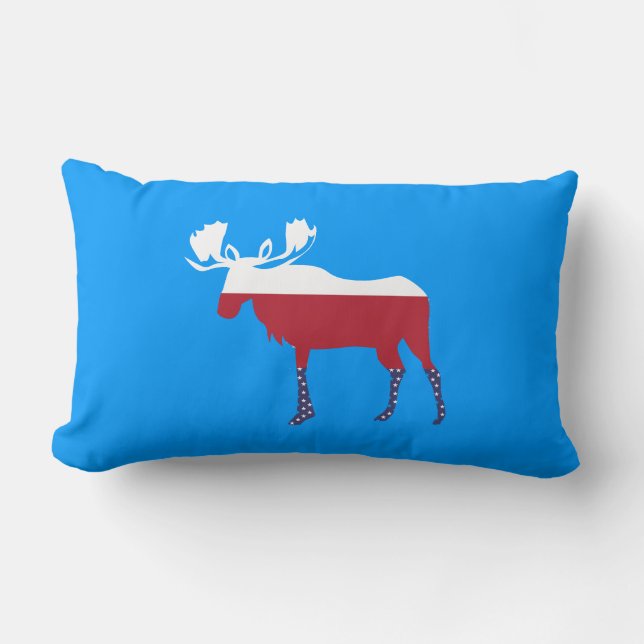 Amerikaanse vlag Moose Pillow Kussen (Voorkant)