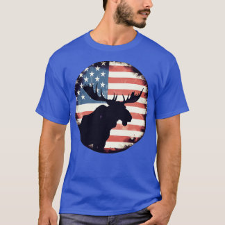 Amerikaanse vlag Moose T-shirt
