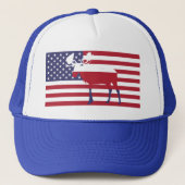 Amerikaanse vlag Moose Trucker Hat Trucker Pet (Voorkant)