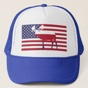 Amerikaanse vlag Moose Trucker Hat Trucker Pet