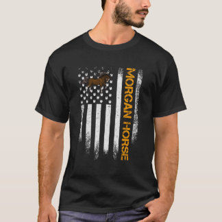 Amerikaanse vlag Morgan Funny Horse Rider T-shirt