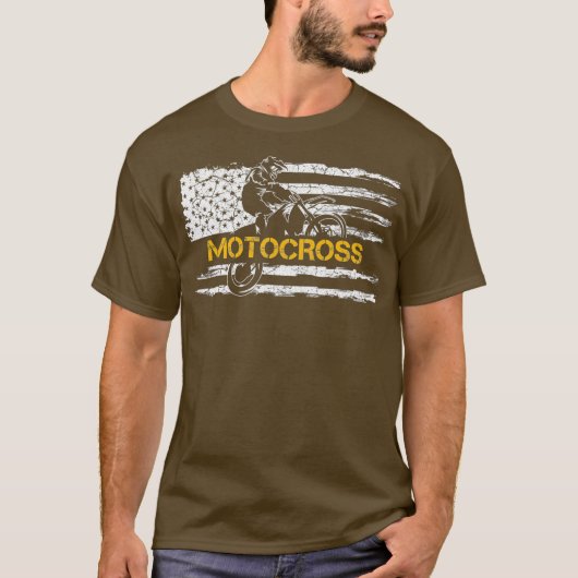  Amerikaanse vlag: Motocross Dirt Bike T-shirt (Voorkant)