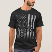 Amerikaanse vlag Motocross Dirt Bike T-shirt (Voorkant)