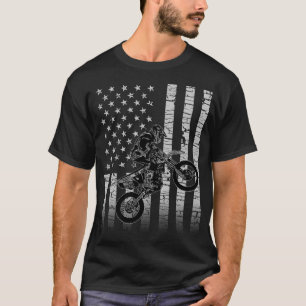 Amerikaanse vlag Motocross Dirt Bike T-shirt