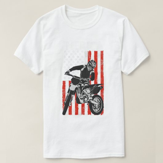 Amerikaanse vlag Motorcross Braap MERICA Vuilfiets T-shirt (Design voorkant)