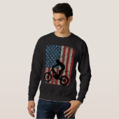 Amerikaanse vlag motorcross motorfiets 4e van Trui (Voorkant volledig)