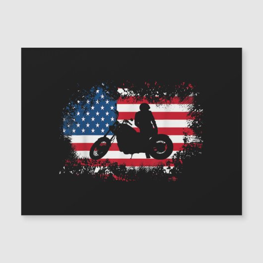 Amerikaanse vlag motorfiets grappige sport liefheb (Voorkant)