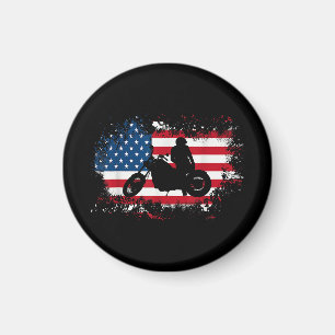 Amerikaanse vlag motorfiets grappige sport liefheb magneet