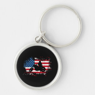Amerikaanse vlag motorfiets grappige sport liefheb sleutelhanger