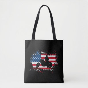 Amerikaanse vlag motorfiets grappige sport liefheb tote bag
