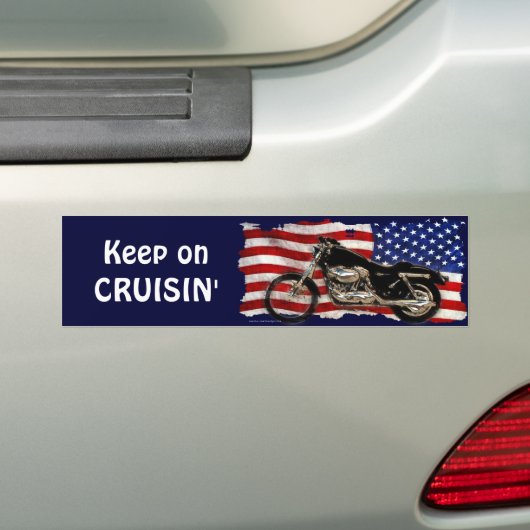 Amerikaanse vlag, Motorfiets, Motorfiets Bumpersticker (Op auto)