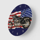 Amerikaanse vlag, motorfiets, motorfiets, hog ronde klok (Hoek)