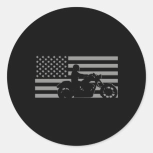Amerikaanse vlag motorfiets ronde sticker
