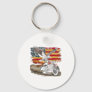 Amerikaanse Vlag Motorfiets Usa Vlag Biker Retro Sleutelhanger