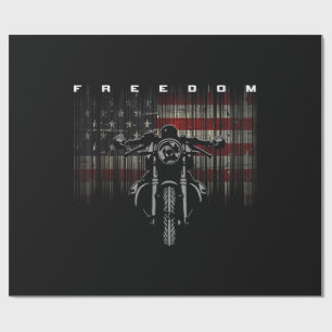 Amerikaanse Vlag Motorfiets Vrijheid Cadeaupapier