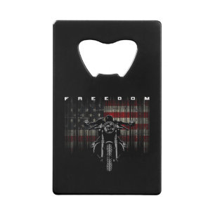 Amerikaanse Vlag Motorfiets Vrijheid Creditkaart Flessenopener