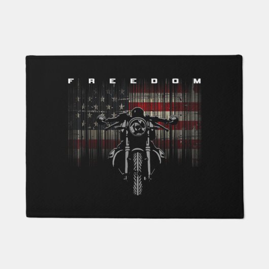 Amerikaanse Vlag Motorfiets Vrijheid Deurmat (Voorkant)