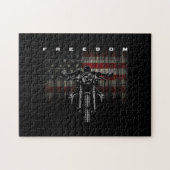 Amerikaanse Vlag Motorfiets Vrijheid Legpuzzel (Horizontaal)