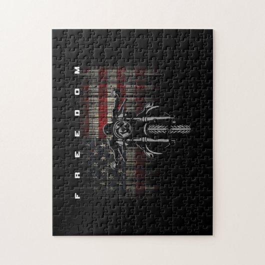 Amerikaanse Vlag Motorfiets Vrijheid Legpuzzel (Verticaal)