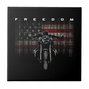 Amerikaanse Vlag Motorfiets Vrijheid Tegeltje