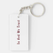 Amerikaanse vlag, motto in  gevouwen kunst ontwerp sleutelhanger (achterkant)