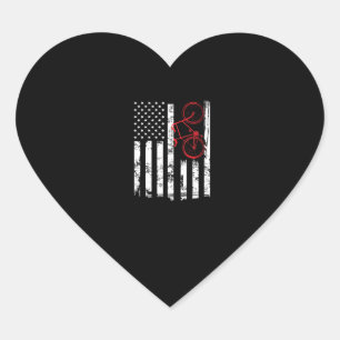 Amerikaanse vlag Mountain Biking and Cycling sport Hart Sticker