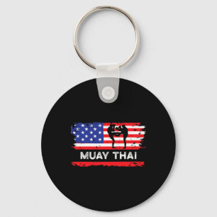 Amerikaanse Vlag Muay Thai Cadeau Thailand Vechtku Sleutelhanger