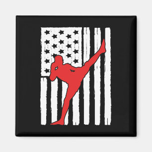 Amerikaanse Vlag Muay Thai Thema Grafisch Ontwerp Magneet